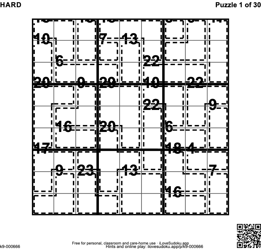Large Print Killer Sudoku — Hard, Volume 1 preview