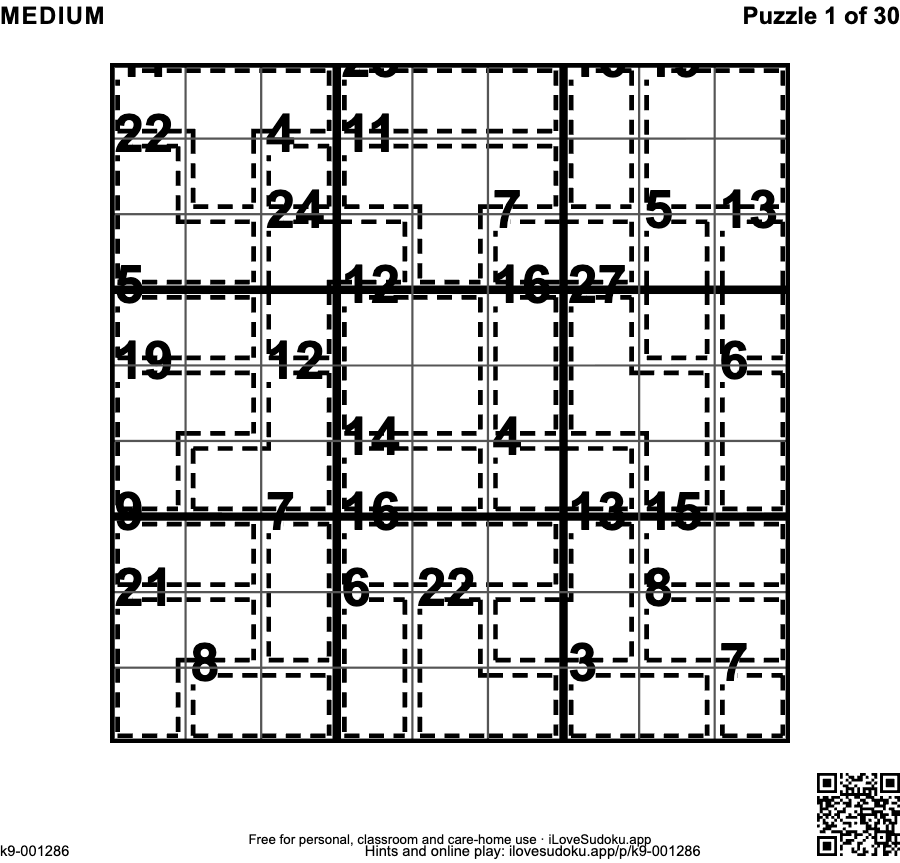 Large Print Killer Sudoku — Medium, Volume 1 preview